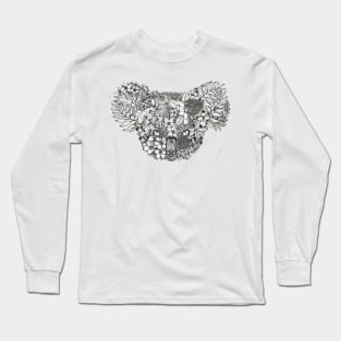 Floral Koala White Background Long Sleeve T-Shirt